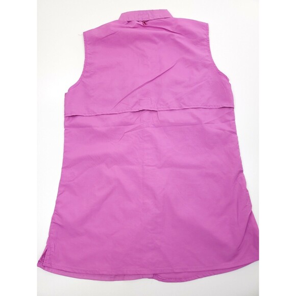 BANANA BOAT Topsail Island NC Sz S Sleeveless UPF 50 Button Shirt Pink - Picture 2 of 6